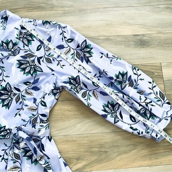 CHARTER CLUB Lavender Fields Floral Long Sleeve Belted Button Down Shirt Dress - Picture 6 of 8